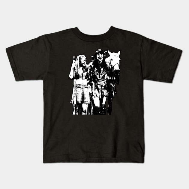 Xena, Gabrielle & Argo Kids T-Shirt by CharXena